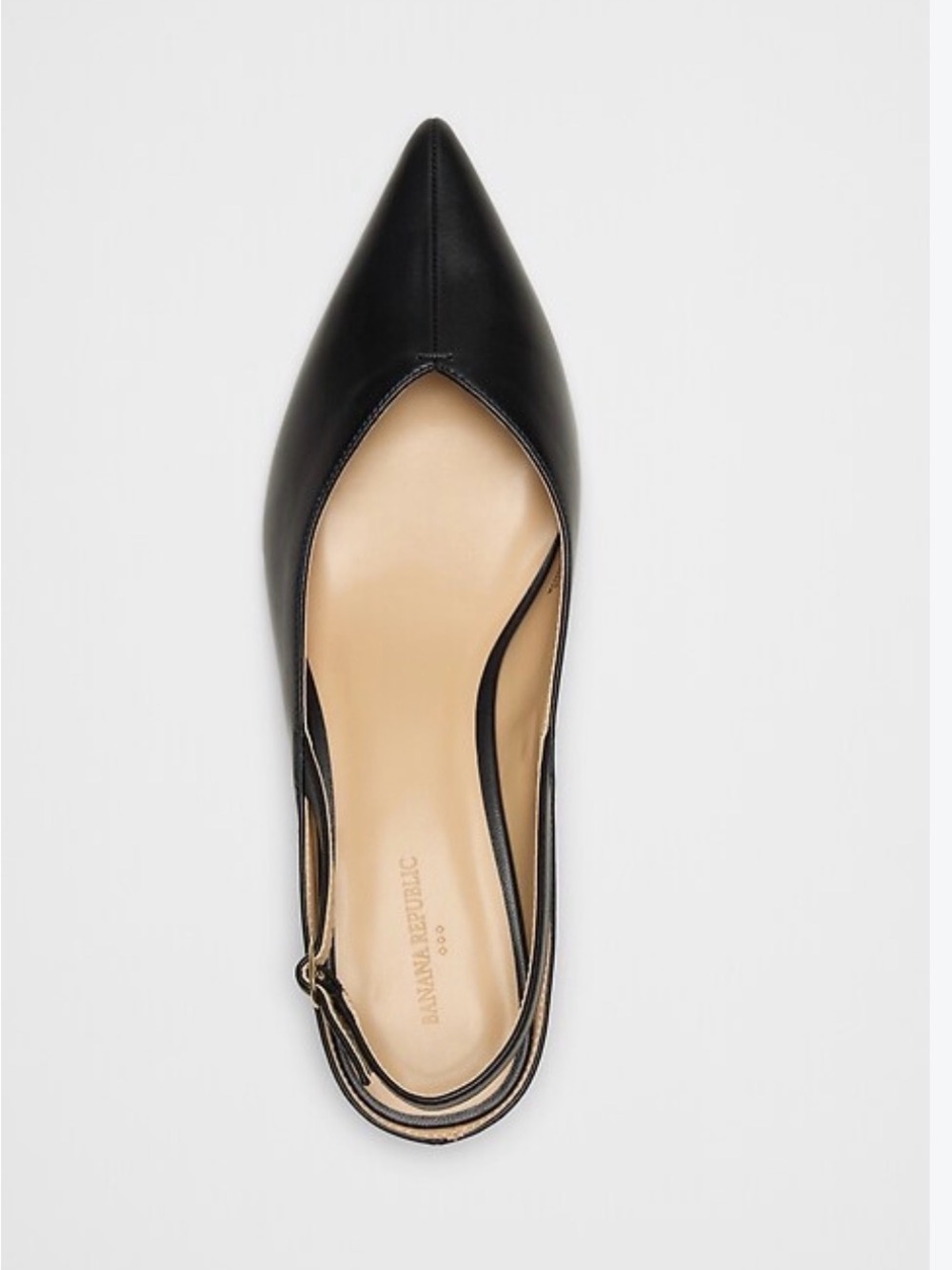 Banana Republic Black Pointed Slingback Kitten Heel